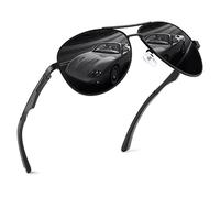 GQUEEN Occhiali da Sole da Uomo Polarizzati Premium Al-Mg Specchio Cardini a Molla Pilota UV400,MOS1