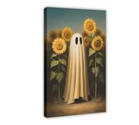 GQVCJSW Poster su tela fantasma in un campo di girasoli (2), decorazione per camera da letto, ufficio, camera da letto, regalo, 40 x 60 cm