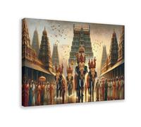 GQVCJSW Poster su tela, motivo: Essence Of Temple Festival in India meridionale, decorazione per camera da letto, ufficio, stanza, regalo, 30 x 45 cm