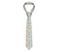 GQWJKSZ 3D Arcobaleno Dino T Rex Cravatta da uomo d'affari formale 8 cm Cravatta Accessorio per costume per la scuola Lavoro Festa Bomboniera Matrimonio
