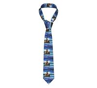 GQWJKSZ 3D Cavallo al galoppo tra le onde Cravatta da uomo d'affari formale 8 cm Cravatta Accessorio per costume per la scuola Lavoro Festa Bomboniera Matrimonio