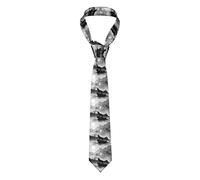 GQWJKSZ 3D che urla alla foresta nebbiosa Cravatta da uomo d'affari formale 8 cm Cravatta Accessorio per costume per la scuola Lavoro Festa Bomboniera Matrimonio