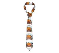 GQWJKSZ 3D Halloween Town Zucca Spaventapasseri Cravatta da uomo d'affari formale 8 cm Cravatta Accessorio per costume per la scuola Lavoro Festa Bomboniera Matrimonio