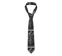 GQWJKSZ 3D Scheletro Demone Teschio Cravatta da uomo d'affari formale 8 cm Cravatta Accessorio per costume per la scuola Lavoro Festa Bomboniera Matrimonio