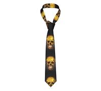 GQWJKSZ 3D Teschio d'oro Cravatta da uomo d'affari formale Cravatta da 8 cm Accessorio per costume per la scuola Lavoro Festa Bomboniera Matrimonio