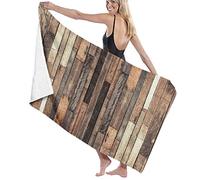 GQWJKSZ Asciugamano da bagno grande e morbido, coperta da pavimento in legno massello marrone antico Grunge Garage Loft grafica rurale le Artsy, telo da bagno telo mare per viaggi in hotel per fam