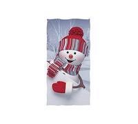 GQWJKSZ Asciugamano in cotone Divertente pupazzo di neve Asciugamano da bagno ultra morbido per Face Gym Spa