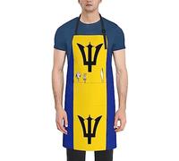 GQWJKSZ Bandiera delle Barbados Grembiule impermeabile con 2 tasche Grembiuli da cucina Grembiuli Bavaglini per cucinare Cottura Pittura Giardinaggio Toelettatura