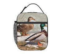 GQWJKSZ Borsa per il pranzo all'anatra selvatica, borsa per il pranzo isolata durevole Borsa termica riutilizzabile per adulti riutilizzabile