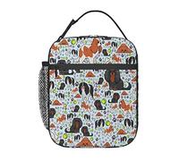GQWJKSZ Borsa per il pranzo Cavalier King Charles, borsa per il pranzo isolata durevole Borsa termica riutilizzabile per adulti riutilizzabile