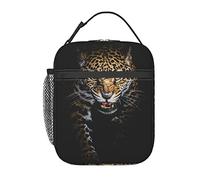 GQWJKSZ Borsa per il pranzo con animali leopardati feroci, borsa per il pranzo isolata durevole Borsa termica riutilizzabile per adulti riutilizzabile