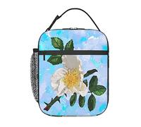 GQWJKSZ Borsa per il pranzo con fiori bianchi e fiori di,