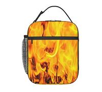 GQWJKSZ Borsa per il pranzo con fuoco e fiamme,