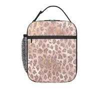 GQWJKSZ Borsa per il pranzo con glitter tigre in oro rosa, borsa per il pranzo resistente e isolata, per adulti,