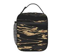 GQWJKSZ Borsa per il pranzo con pittura astratta in marmo nero dorato,