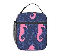 GQWJKSZ Borsa per il pranzo con stella marina sagoma cavalluccio marino, scatola per il pranzo isolata durevole