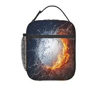 GQWJKSZ Borsa per il pranzo da pallavolo con ghiaccio e fuoco,
