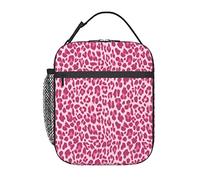 GQWJKSZ Borsa per il pranzo dal design leopardato senza cuciture,