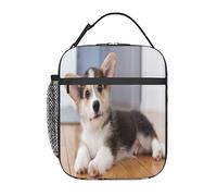 GQWJKSZ Borsa per il pranzo del cucciolo di Welsh Corgi di Pembroke, borsa termica riutilizzabile per la borsa termica riutilizzabile per adulti della scatola del pranzo isolata durevole