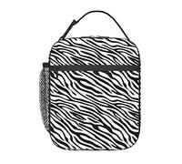 GQWJKSZ Borsa per il pranzo di base Zebra, borsa per il pranzo riutilizzabile per adulti, borsa termica riutilizzabile per il pranzo isolata durevole