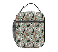 GQWJKSZ Borsa per il pranzo floreale Cavalier King Charles Spaniel,