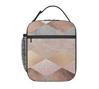 GQWJKSZ Borsa per il pranzo in marmo Argyle in rame e oro rosa cipria,