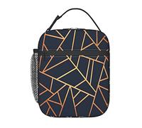 GQWJKSZ Borsa per il pranzo in rame e blu scuro di mezzanotte,