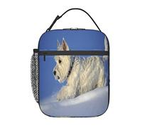 GQWJKSZ Borsa per il pranzo per cani Westie Winter West Highland White Terrier,