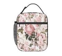 GQWJKSZ Borsa per il pranzo vintage shabby chic con rose rosa seppia,