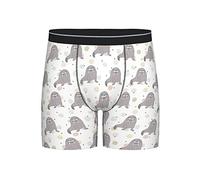 GQWJKSZ Boxer da Uomo con Motivo Sigillo e Tricheco Slip a Gamba Lunga Intimo alla Moda Slip per Uomo Adolescenti Adulti