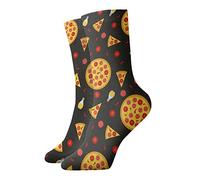 GQWJKSZ Calze da uomo divertenti da donna Novità Calzino da 30 cm Pieno e fetta di pizza Calzini da tubo per sport atletici Calze per la corsa Fitness Uso quotidiano