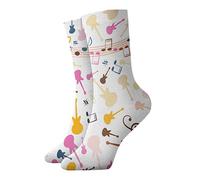 GQWJKSZ Calze da uomo divertenti novità Crew Sock 30cm Music Note Seamless Pattern Calzini sportivi sportivi Calze autoreggenti per l'esecuzione di fitness Uso quotidiano