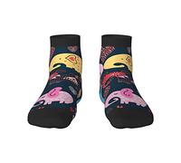 GQWJKSZ Calzini da equipaggio novità casual 12 pollici Elefanti carini nelle nuvole Stampa completa Jogging Corsa Fitness Sport Yoga Palestra Moda calzino per uomo Donna Ragazza Ragazzo