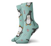 GQWJKSZ Calzino corto da donna da uomo 30cm Divertente pinguino come un gentiluomo Novità Calzini sportivi Calza carina per la corsa Regali di fitness