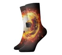 GQWJKSZ Calzino corto unisex 30 cm Flying Flame Fire Soccer Calzini atletici divertenti morbidi Calze sportive per il fitness Corsa in palestra
