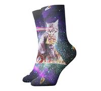 GQWJKSZ Calzino corto unisex 30 cm Spazio esterno Pizza Cat Arcobaleno Morbido novità Calzini sportivi Calza sportiva per fitness Corsa Palestra Lavoro