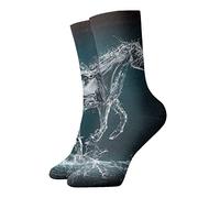 GQWJKSZ Calzino corto unisex 30 cm Spruzzi d'acqua Cavallo al galoppo Morbidi calzini atletici casuali Calze sportive per il fitness Corsa in palestra