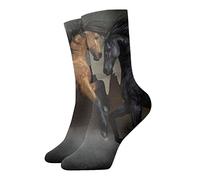GQWJKSZ Calzino corto unisex 30 cm Una coppia Calzini atletici casuali morbidi da cavallo selvaggio Calze sportive per il lavoro in palestra da corsa