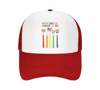 GQWJKSZ Cappelli da Camionista Hate Has No Home Here Cappellino da Baseball Rainbow Pride per Uomo e Donna con Chiusura a scat