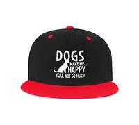 GQWJKSZ Cappello Regolabile per Uomini Donne, Cani Mi Rendono Felice così Tanto Cappelli da Baseball Hip-Hop Unisex per Camionisti
