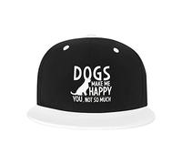 GQWJKSZ Cappello Regolabile per Uomini Donne, Cani Mi Rendono Felice così Tanto Cappelli da Baseball Hip-Hop Unisex per Camionisti