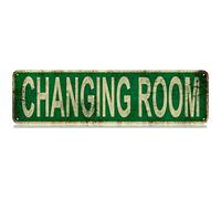 GQWJKSZ Cartello in latta sottile per spogliatoio, divertente, decorazione da parete per camera da letto, fattoria, casa, bar, garage, caverna dell'uomo, regalo, 4" x 16"