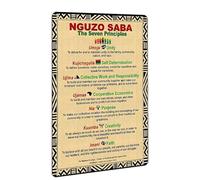 GQWJKSZ Cartello in metallo Nguzo Saba i sette principi, eredità africana, per decorazioni Kwanzaa, 8x12 pollici
