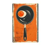 GQWJKSZ Cartello in metallo per cucina moderna, padella per uova, per la decorazione della casa, arte moderna per la cucina, sala da pranzo, decorazione da parete, decora la tua casa, 5,5x8 pollici