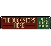 GQWJKSZ Cartello in metallo The Buck Stops Here, cartelli vintage, cartelli in latta retrò, cartello in alluminio per cucina, casa, giardino, parete, bar, caffetteria, 4x16 pollici