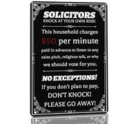 GQWJKSZ Cartello in metallo vintage No Soliciting per avvocati, bussare a proprio rischio e pericolo, cartello in metallo Non bussare, per porta d'ingresso di casa, bar, 8x12 pollici