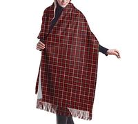GQWJKSZ Castle Stewart Tartan da donna lungo e ampio Clan Macdonald Of Ardnamurchan Tartan Cashmere Feel Scialle Avvolgente Sciarpa calda invernale 77x27 pollici