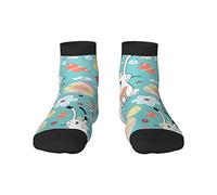 GQWJKSZ Casual Novità Calzini da equipaggio 12 pollici Coniglietti e pulcini pasquali floreali Stampa completa Jogging Corsa Fitness Sport Yoga Palestra Moda calzino per uomo Donna Ragazza Ragazzo
