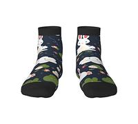 GQWJKSZ Casual Novità Calzini da equipaggio 12 pollici Simpatici coniglietti pasquali Full Print Jogging Running Fitness Sport Yoga Gym Fashion Calzino per uomo Donna Ragazza Ragazzo