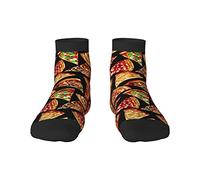 GQWJKSZ Casual Novità Calzini per equipaggio 12 pollici Foodie Pizza Fette Pizze Full Print Jogging Running Fitness Sport Yoga Gym Fashion Calzino per uomo Donna Ragazza Ragazzo